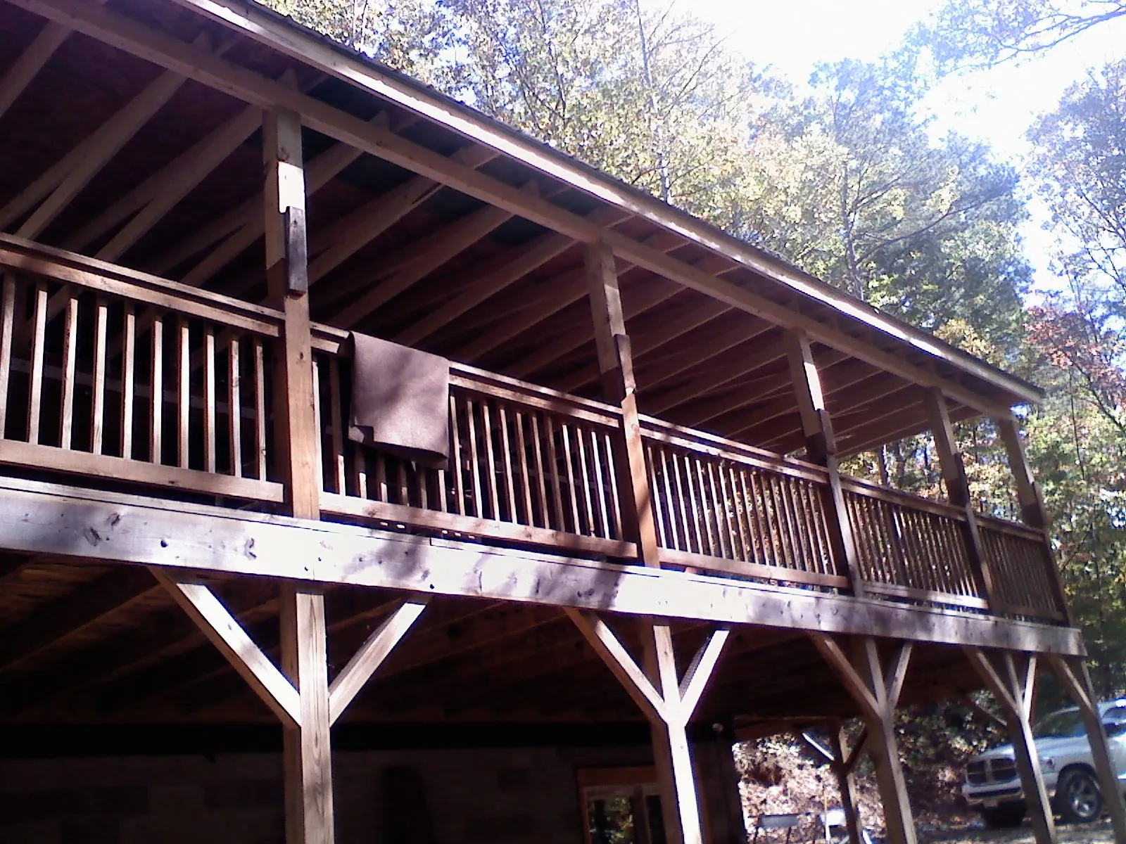 Timber framing under a new elevated porch and deck — Roof Leak Repair in Cochecton by Roofing Brothers